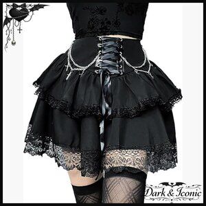 High Waist Pleated Mini Skirt, Gothic Punk Style, Lightweight Polyester Spandex